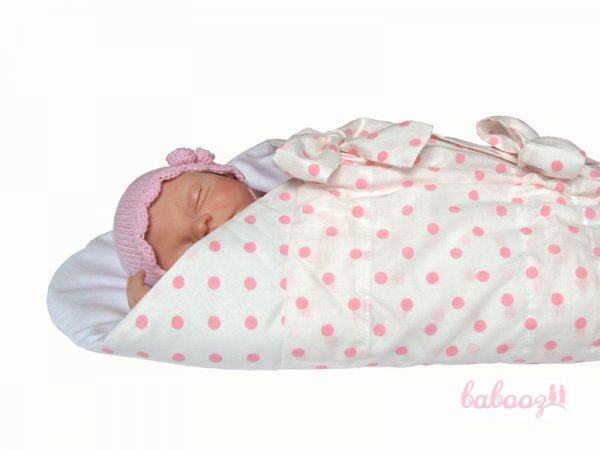 Pucktuch Polka Dots weiß-rosa