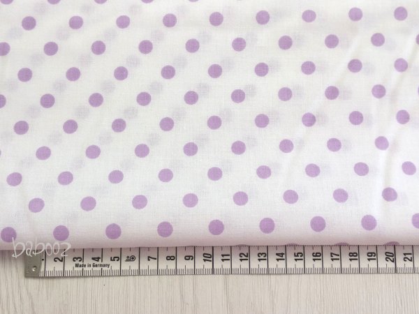 Baumwollstoff Polka Dots weiß-lila