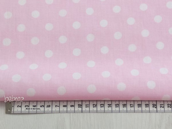 Baumwollstoff Polka Dots rosa-weiß