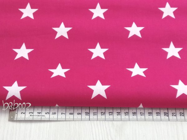 Stoff Baumwolle pink mit Sternen