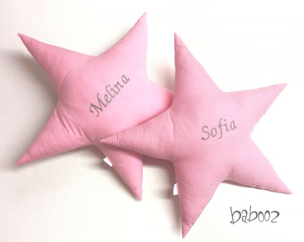 Kissen Stern rosa mit Namen