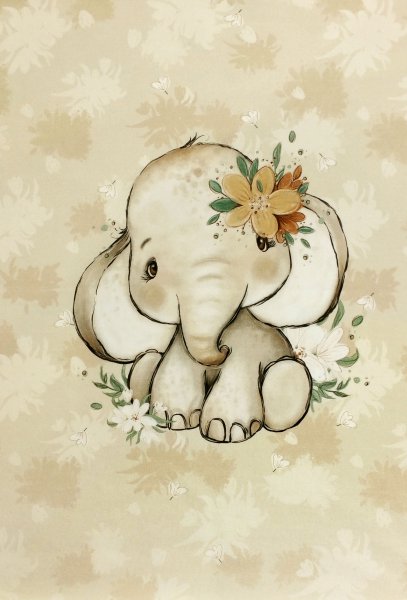 Panel Baby Elefant beige