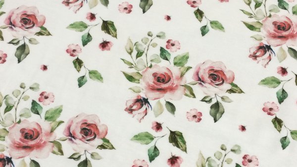 Jersey-Stoff Rosen gemalt