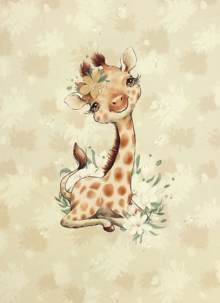 Panel Baby Giraffe beige