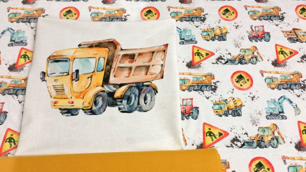 Stoff - Paket Laster - 0,5m French Terry + Panel Laster + 0,25m Bündchen ocker
