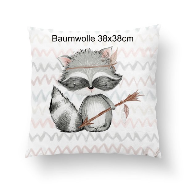 Panel Waldtiere - Waschbär - Baumwolle - 38x38cm