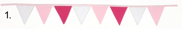 Wimpelkette weiß-rosa-pink