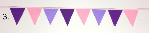 Wimpelkette dunkellila-rosa-lila