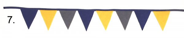 Wimpelkette dunkelblau-gelb-grau