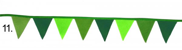 Wimpelkette moos - dunkelgrün - hellgrün
