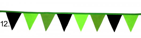 Wimpelkette schwarz - hellgrün - dunkelgrün