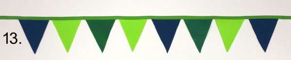 Wimpelkette dunkelblau - hellgrün - dunkelgrün
